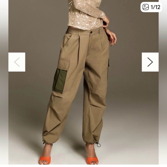 Anthropologie Pants - By Anthropologie Khaki Olive Green Utility Pants Women's 27 Cargo Ankle